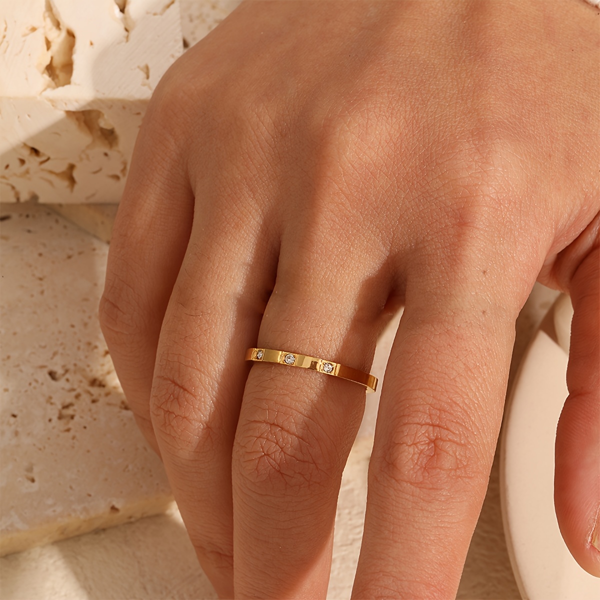 2pcs Cross Geometric Stainless Steel Ring Set